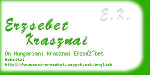 erzsebet krasznai business card